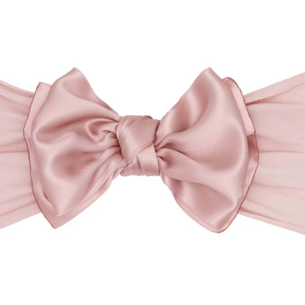 Baby Bling Satin Fab Antique Pink Bow Headband